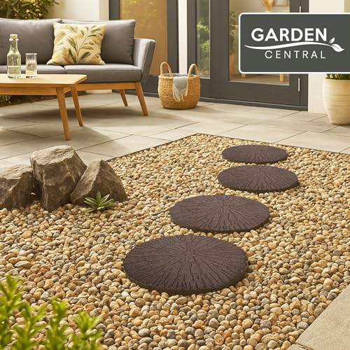 Garden Central 18″ x 18″ Cracked Log Round Stepping Stones in Brown, 4-Pack, Made with Recycled Materials, Made in Canada by Garden Central - Image 8