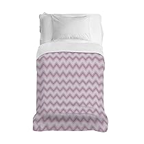 PENSIERI DELICATI Copriletto 170 x 280 cm, Telo Singolo 100% Cotone Pique, Ideale Come Telo Arredo, Coperta Salva Letto 1 Piazza, Fantasia Zigzag Rosa, 100% Made in Italy