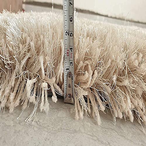 Image of F & B RUGS ; SUPERIOR QUALITY PRODUCTS Firoz and Brothers Handwoven Super Soft Indoor Modern Shag Microfibre Silky Fluffy Smooth 7x10 feet Ivory