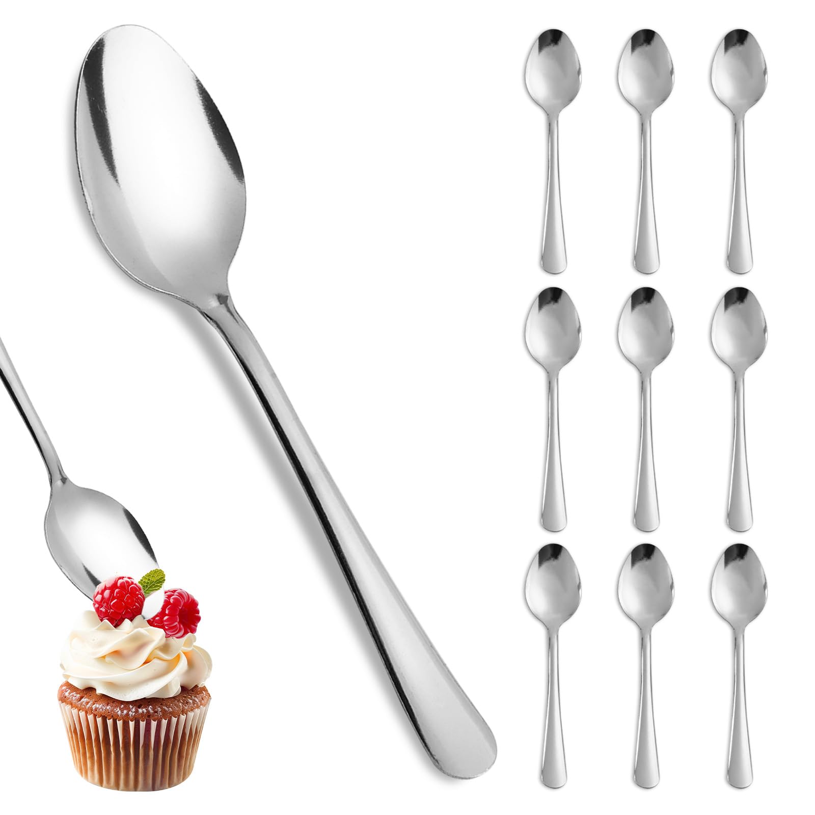 KOOMADE 36 PCS Dinner Spoons Set - Windsor 7.1 Inch Stainless Steel Dinner Spoon with Dishwasher Safe Dessert Spoons, Coffee Spoon, Silverware for Home,Kitchen,Party or Restaurant