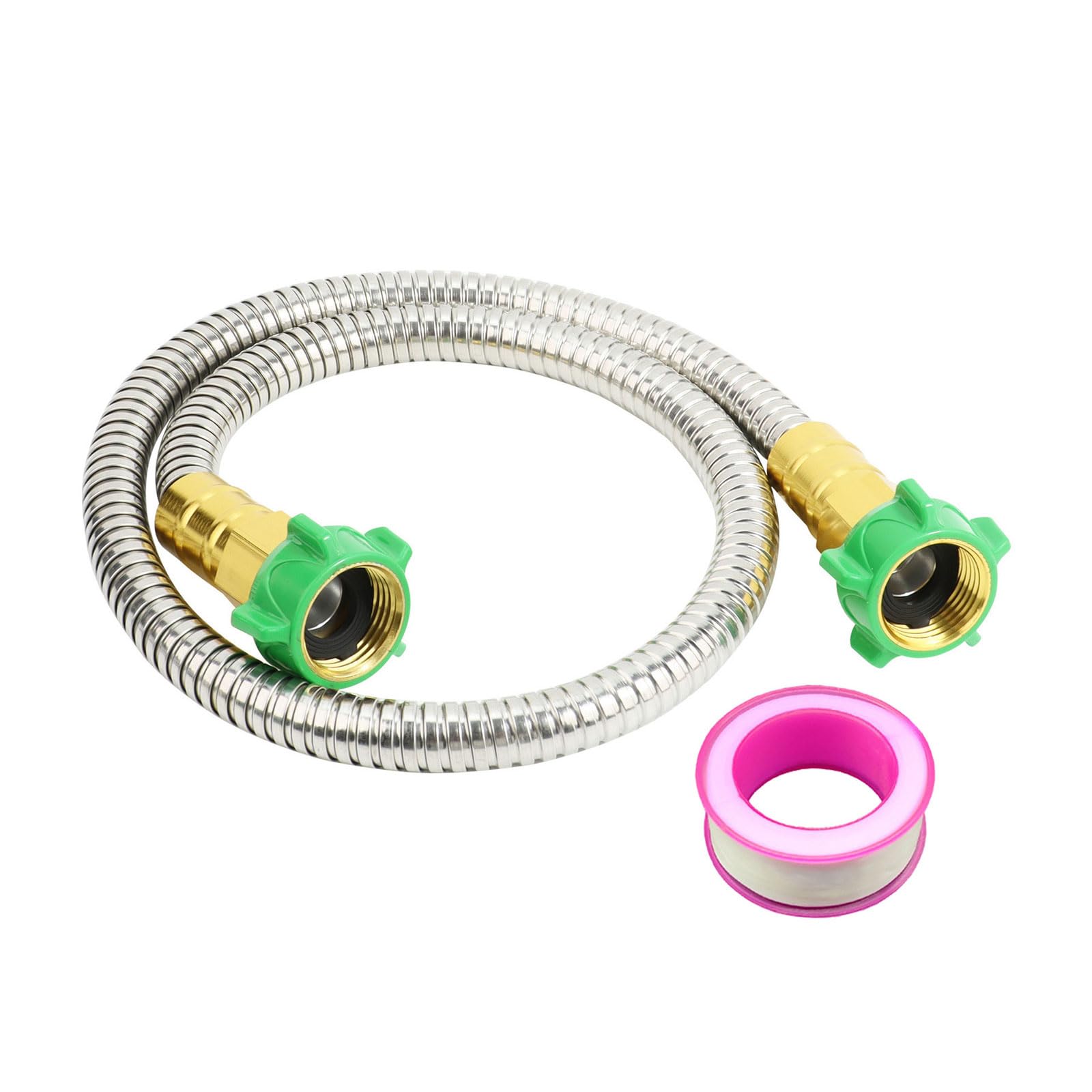 Female to Female Leader Hose Short Garden Hoses Extender Stainless Steel Gardens Leaders Hose Easy Installation Garden Leader