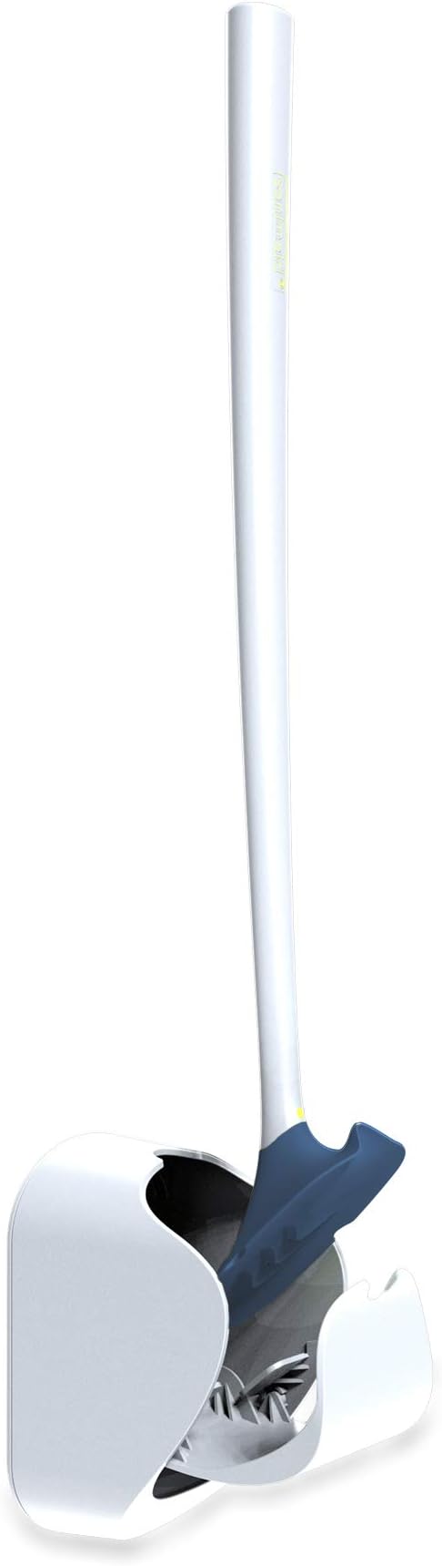 SO~MINEHygienic by Sanimaid Toilet Cleaning Tool with Gravity Fed Wall Mount Head, Handle, Silicone, White-Blue, Brush with Wallmount Holder