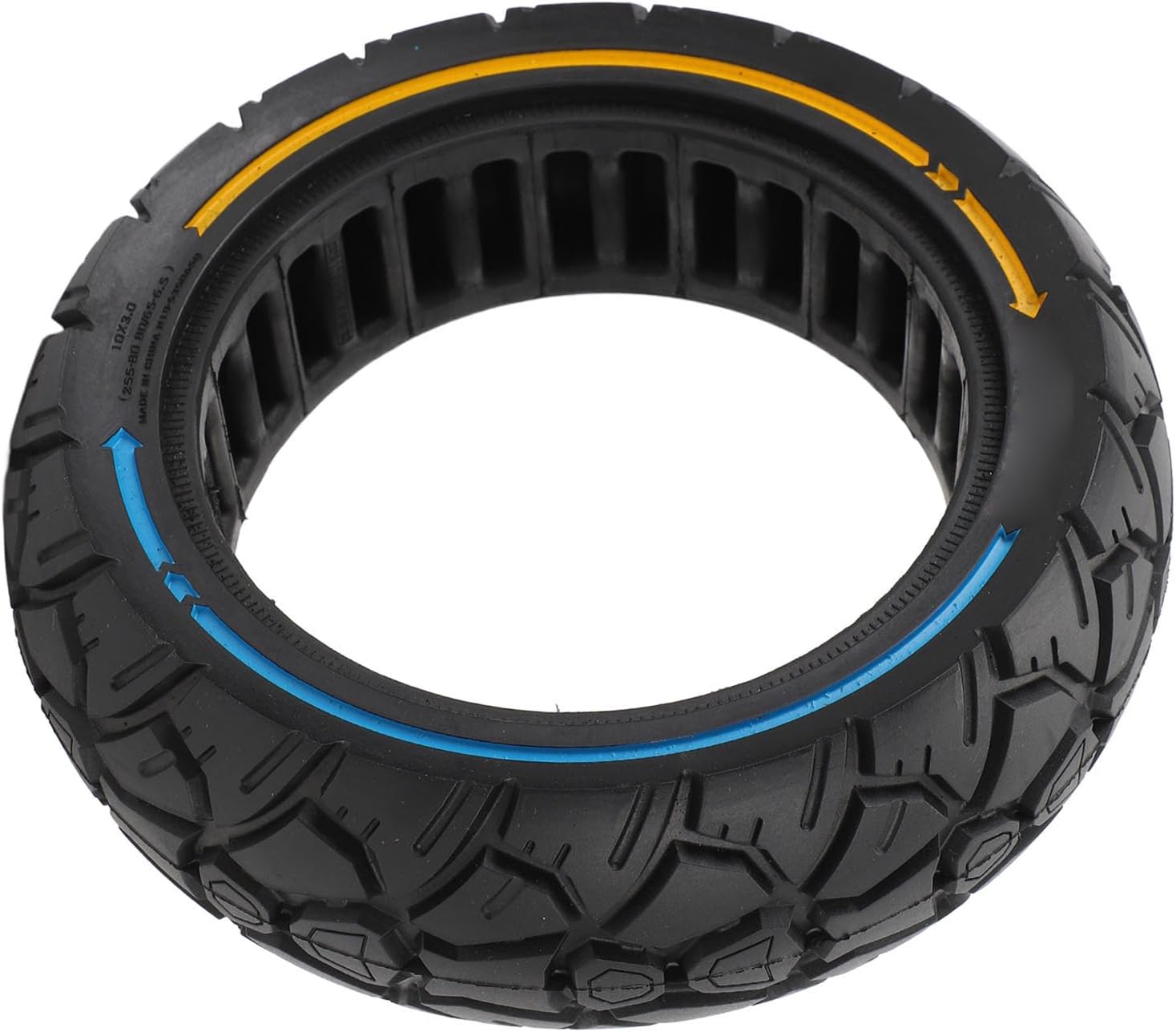 Pilipane 10x3 Inch Off Road Solid Tire Replacement Electric Scooter Specific Repair Tire Color Line Upgraded Solid Rubber Tire for 10 Inch Electric Scooter Durable Wearproof Shock