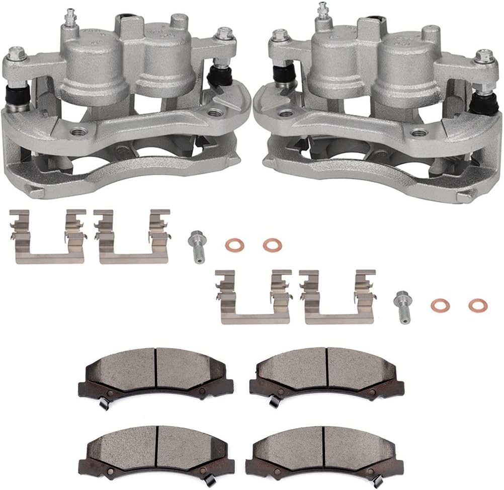 SCITOO Front Brake Calipers With Bracket & Brake Pads 18B4988 18B4989 D1159 Compatible For Buick Lucerne 2006-2011 For Chevrolet Impala 2006-2013 For Chevrolet Monte Carlo 2006-2007