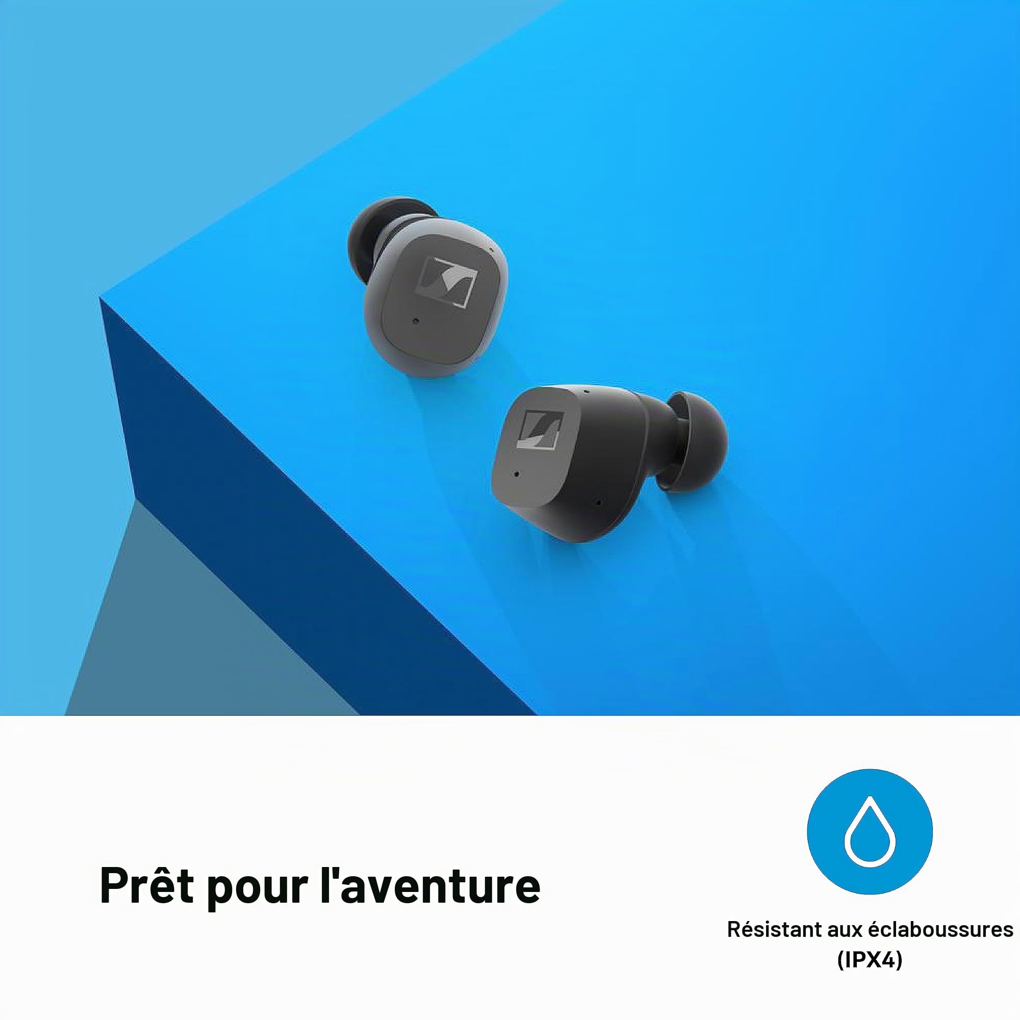 Sennheiser Écouteurs CX True Wireless - Écouteurs intra-auric. BT pour musique et appel, réduction passive de bruit, commandes tactiles personnalisables, IPX4, batterie de 27 h, blanc CX