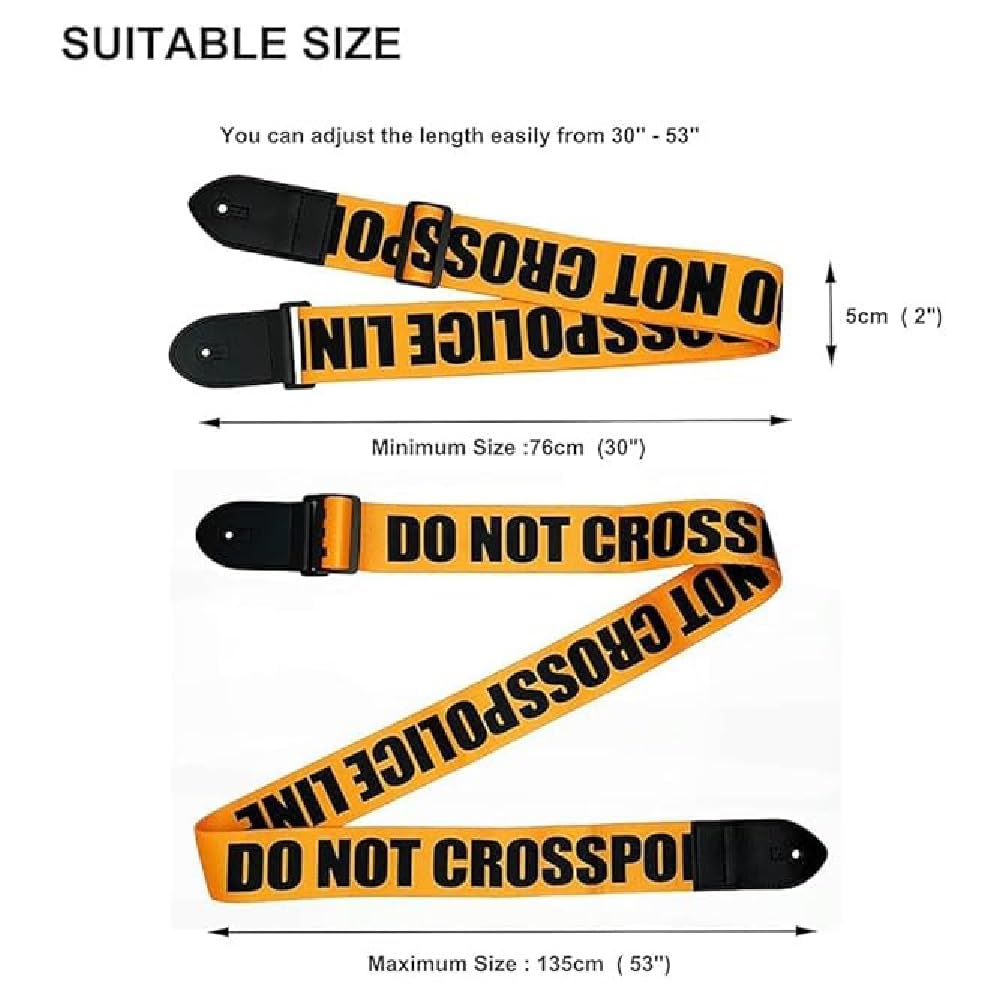 MOCKING BIRD Guitar Strap for Acoustic Adjustable Buckle Electric Guitar Strap Polyester Guitar Belt For Acoustic/Bass/Electric Guitar (Police Line) - Image 4 thumbnail