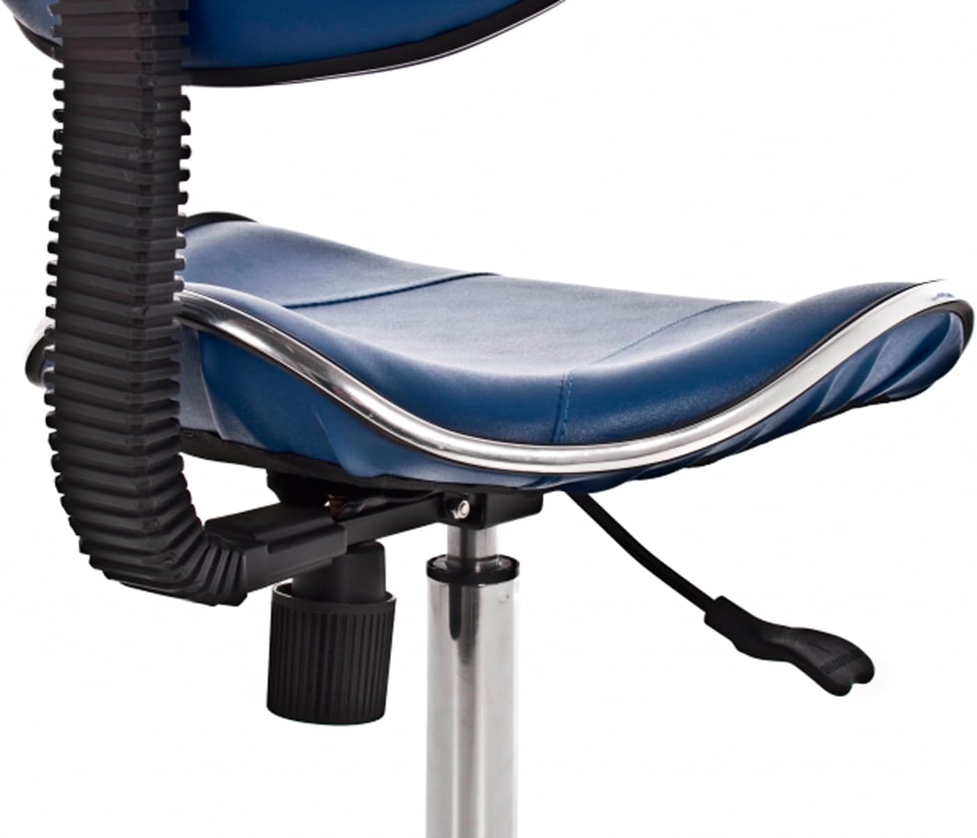 QUIRUMED Ergonomic Stool with Gas Lift, Base with 5 Wheels, White, Height Adjustable, Chrome Steel Structure, Leatherette, Aesthetics, Physiotherapy, Medical Centers, Office