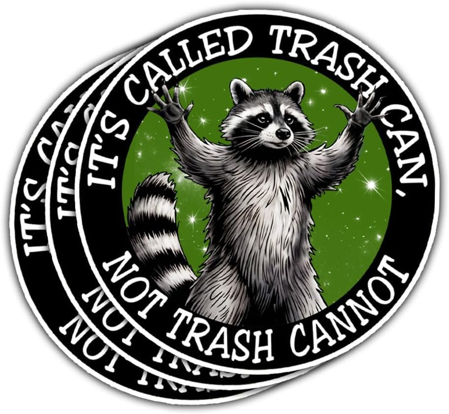 3Pcs It's Called Trash Can Not Trash Cannot Sticker Trash Panda Sticker The Screaming Possum Stickers Raccoon Gift Opossum It's Called Trash Can Decal for Laptop Bottle Phone Car Hard Hat 3"x3"