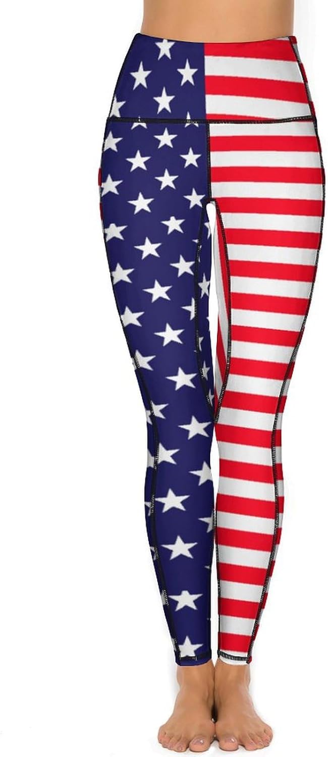 High Waisted Workout Leggings for Women with Pockets Tummy Control Printed Sports Pants for Running Cycling Yoga - Image 2