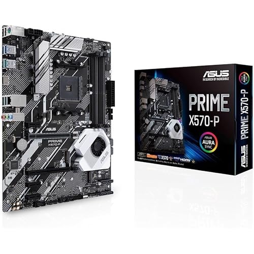 Asus Prime X570-Pro AM4 Zen 3 Ryzen 5000 & 3rd Gen Ryzen ATX Motherboard with PCIe Gen4, Dual M.2 HDMI, SATA 6GB/s USB 3.2 Gen 2