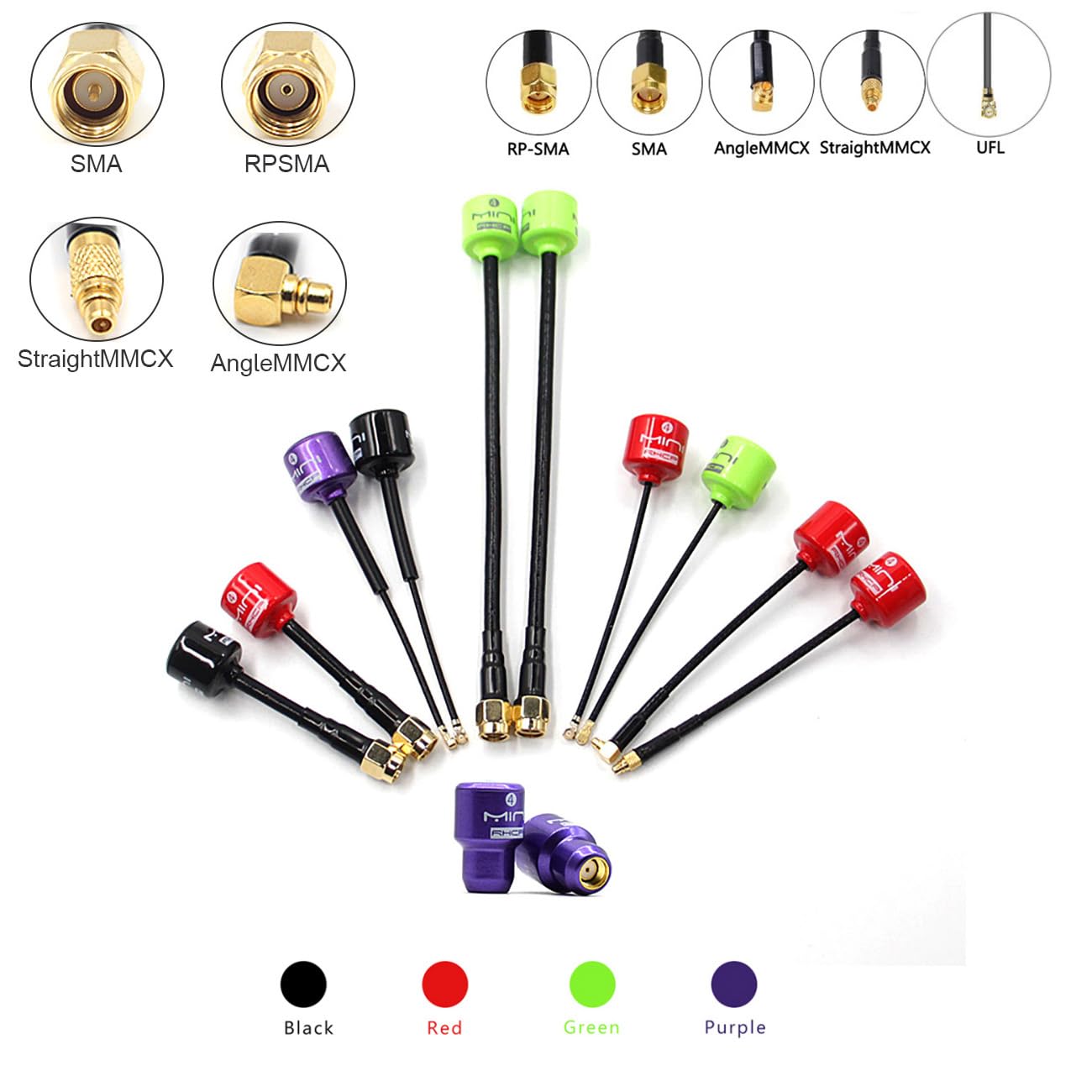 Antenne 5.8G 3dBi RHCP à Gain Élevé – Faible Perte, Pliable, Compatible Drone FPV (RP-SMA/SMA, Noir)