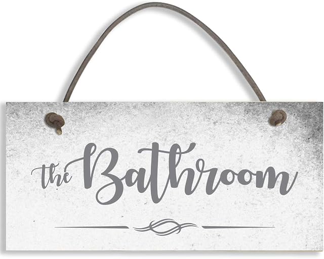 THE BATHROOM Door Sign Plaque for Toilet / Bathroom Shabby Chic Size 19 x 9cm #1298