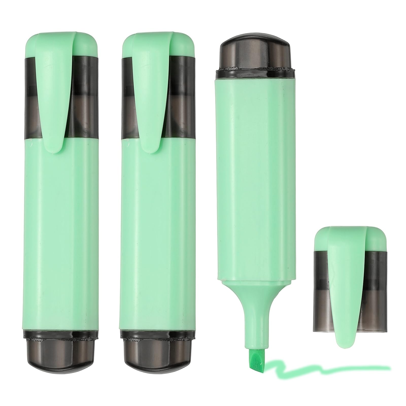 PATIKIL Highlighter Pen, 3 Pack Water Based Broad Tip Writing Marker Pens Cute Pastel Colored Highlighter Studying Supplies for Office Home Daily Use, Green