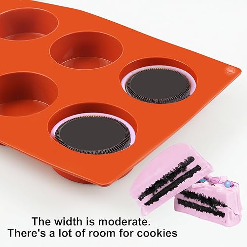 Miniatura 2 de Palksky 3 piezas Molde redondo para carameloscubierta de chocolate molde de galletas para sándwich galletas magdalenas pasteles brownie pudín