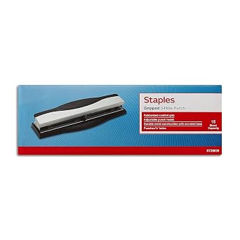 Staples HighEnd Adjustable 3Hole Punch HeavyDuty Office Paper Punch