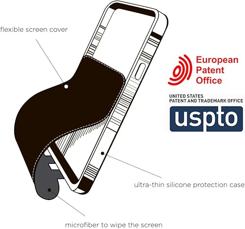 Miniatura 2 de Marcel Robert - Funda de piel tipo cartera para iPhone 12 Mini - Modelo patentado - Ultra fina - Fabricado en Francia -  Amarillo