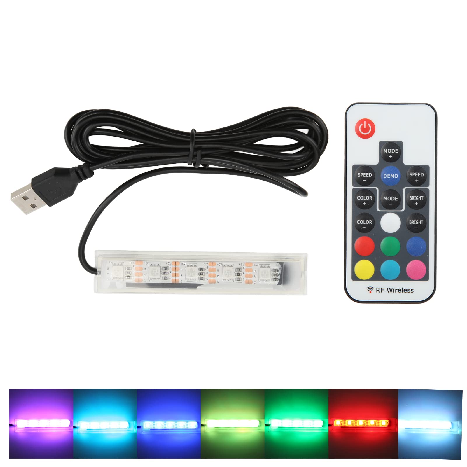 Aquarium Lights for Fish Tank Submersible LED Lights USB Micro Aquarium Dedicated Long Range Wall Penetrating Remote Control Suitable for Small Rectangular Building Block Fish Tank (White line
