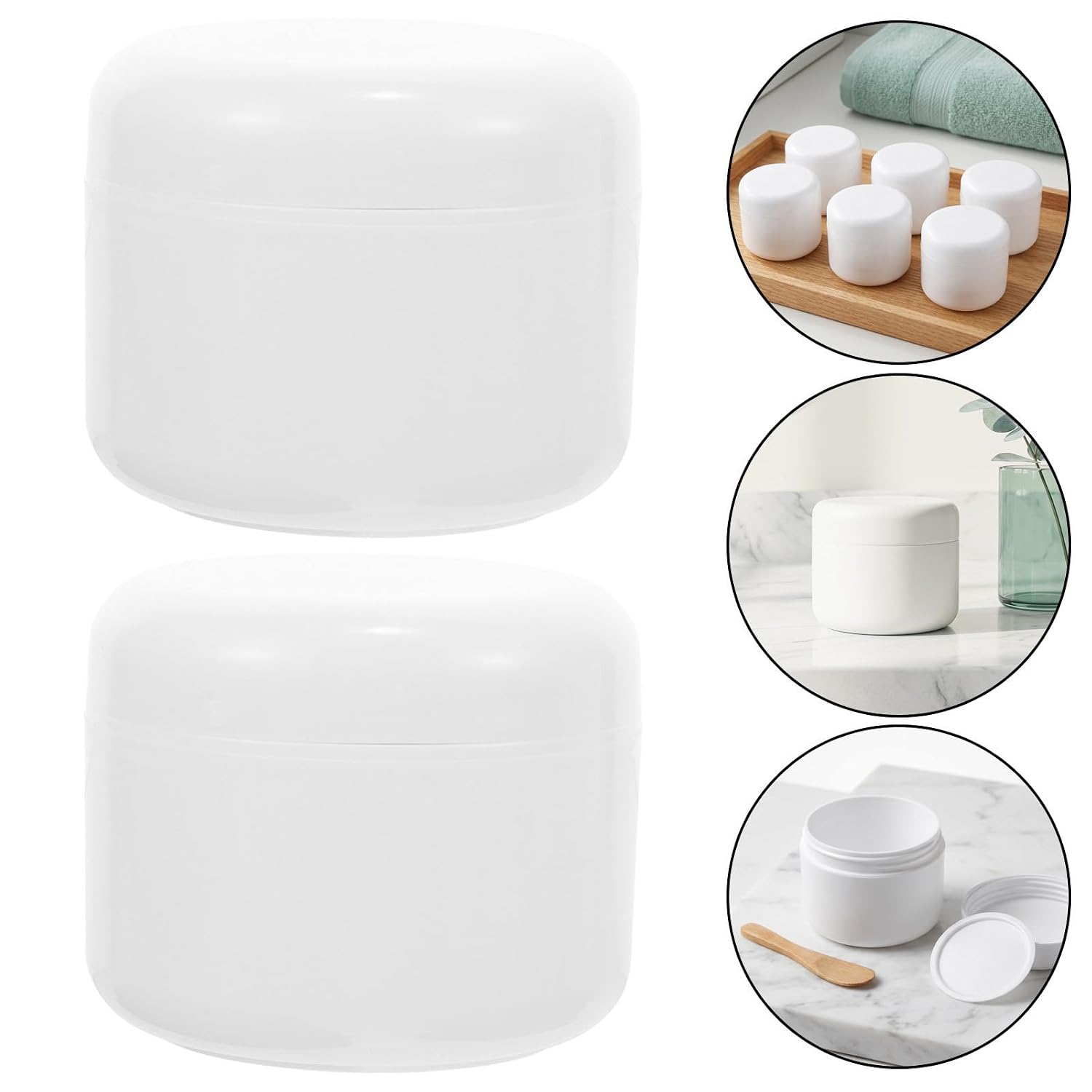 COHEALI 6pcs Travel Face Cream Jars 1.7oz 50ml Refillable Cosmetic Containers with Dome Lids, Compact Pp Skincare Cream Containers for Travel and Home Use