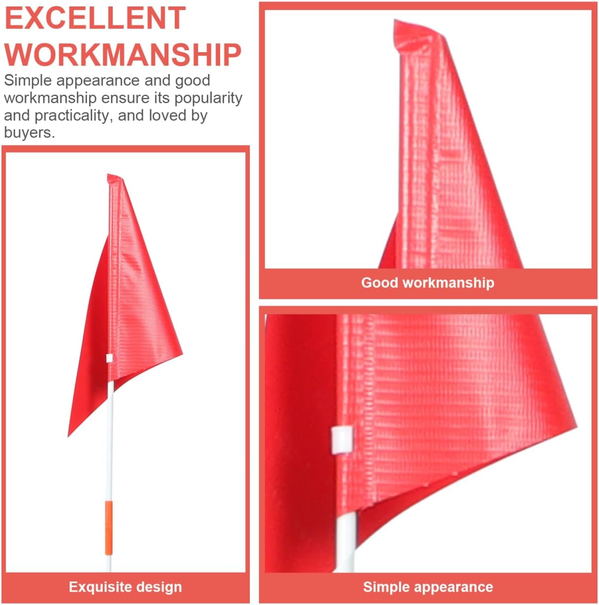 Abaodam Bike Safety Flag with Pole for Kids Bicycle Trailer Stroller Go Kart, 4.2 Foot High Visibility Red Cycling Flag with Fiberglass Pole for Child Bike Riding Warning