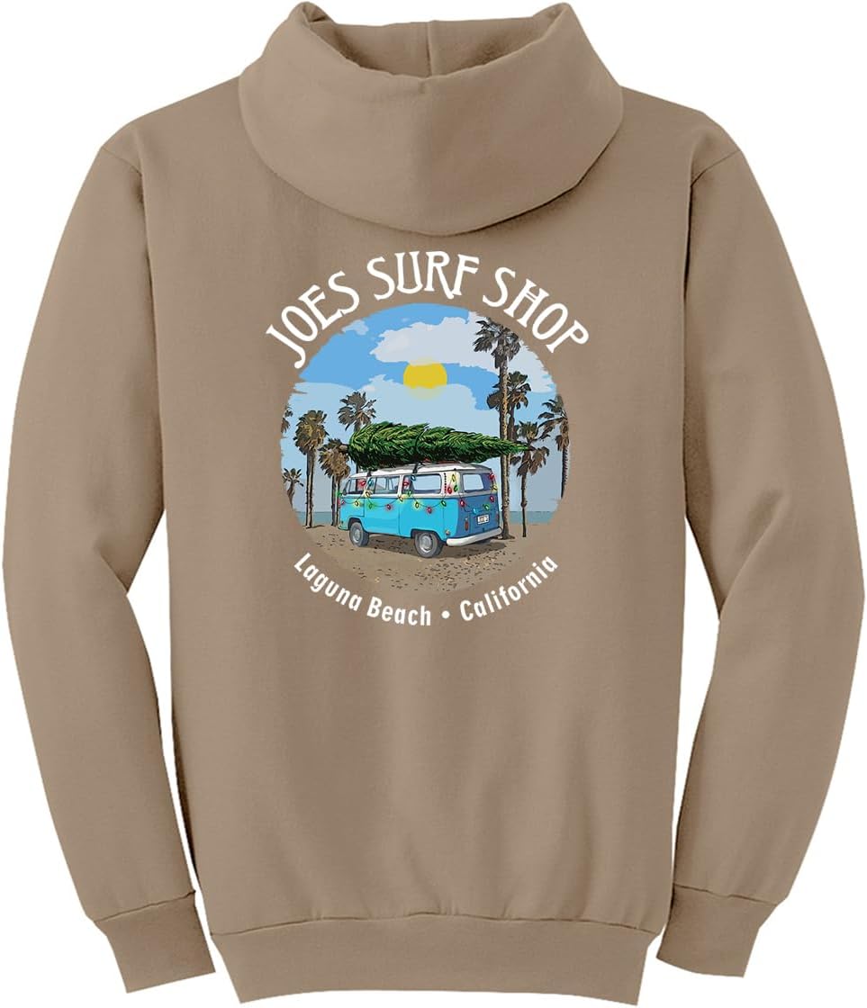 JOES SURF SHOP Men's Christmas Surf Van Logo Pullover Hoodie