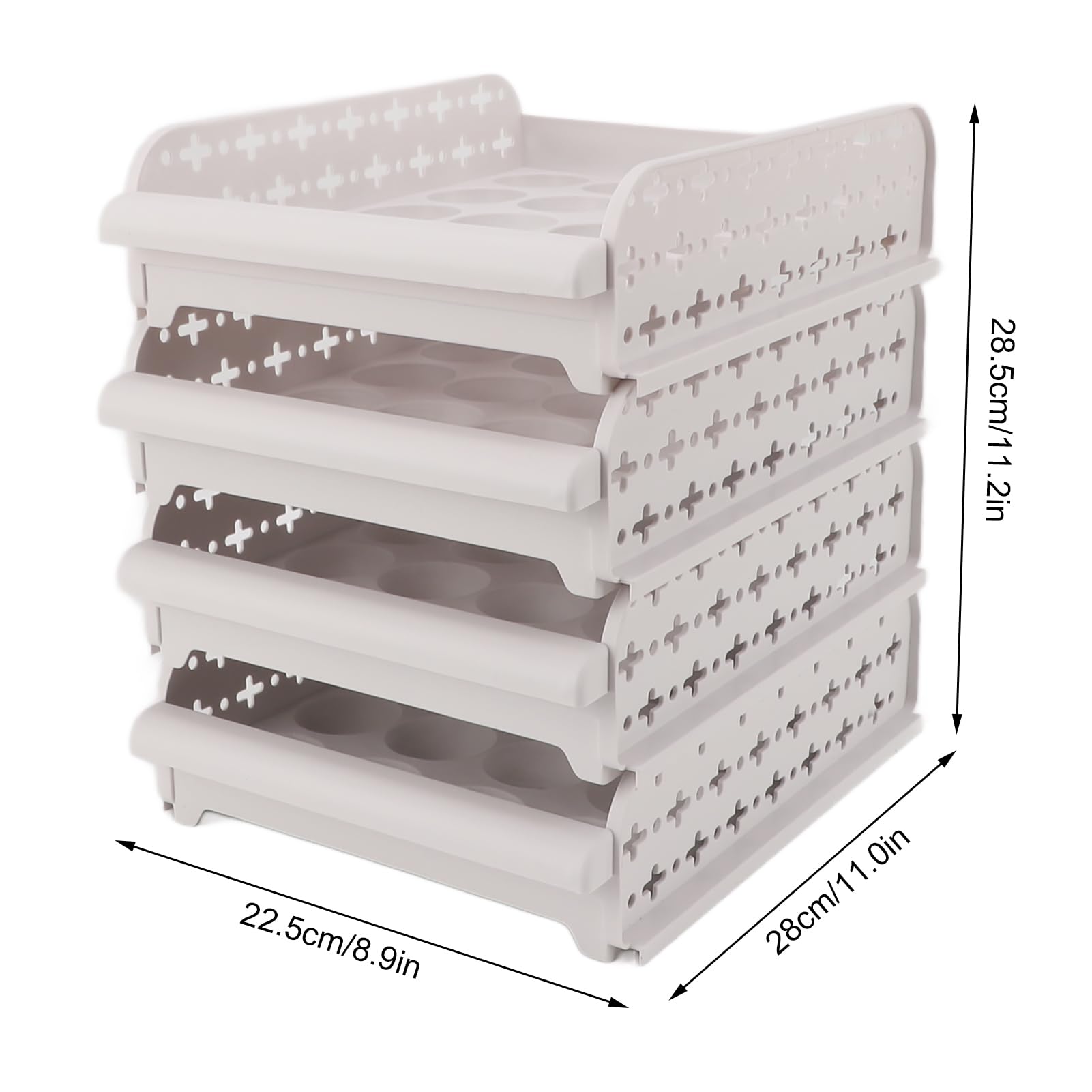 Conteneur à œufs Au Réfrigérateur, 4 Pièces, 80 Grilles, Tiroir De Stockage D'œufs Empilable, 4 Couches Pour la Maison, Pique-nique, Restaurant(beige)
