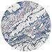 SAFAVIEH Horizon Shag Collection Area Rug - 5' Round, Grey & Blue, Modern Abstract Design, Non-Shedding & Easy Care, 2-inch Thick Ideal for High Traffic Areas in Living Room, Bedroom (HZN890G)