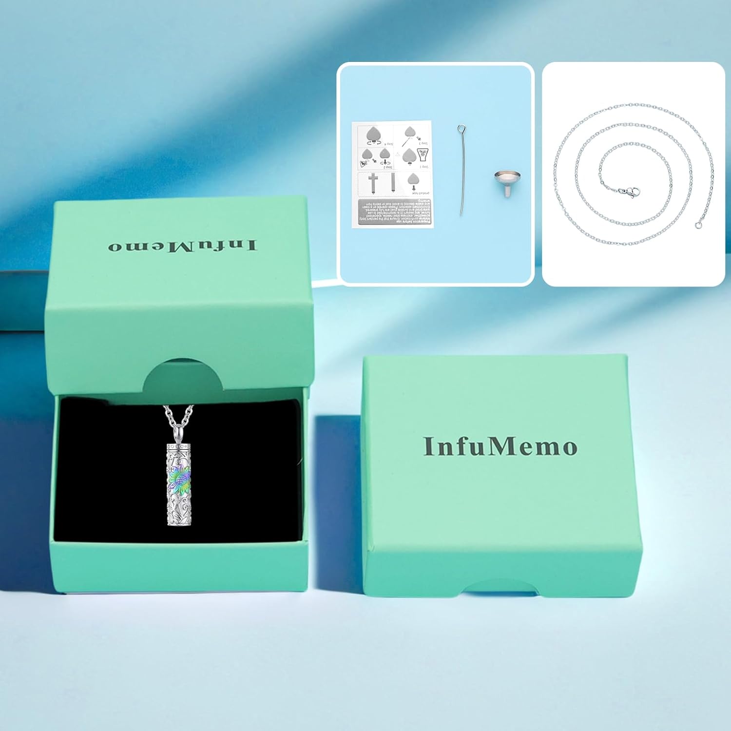 Sunflower Urn Necklace for Ashes Cremation Jewelry of Loved Ones Keepsake Ashes Necklace Memorial Urn Jewelry Pendant for Women Men - Image 7