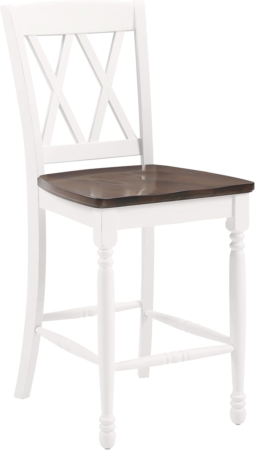 Crosley Furniture Shelby Counter Stool (Set of 2), 24-inch, Distressed White