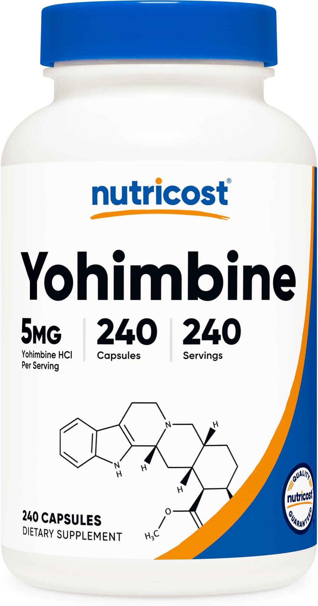 Yohimbine HCl 5mg, 240 Capsules Extra Strength - Gluten Free, Non-GMO