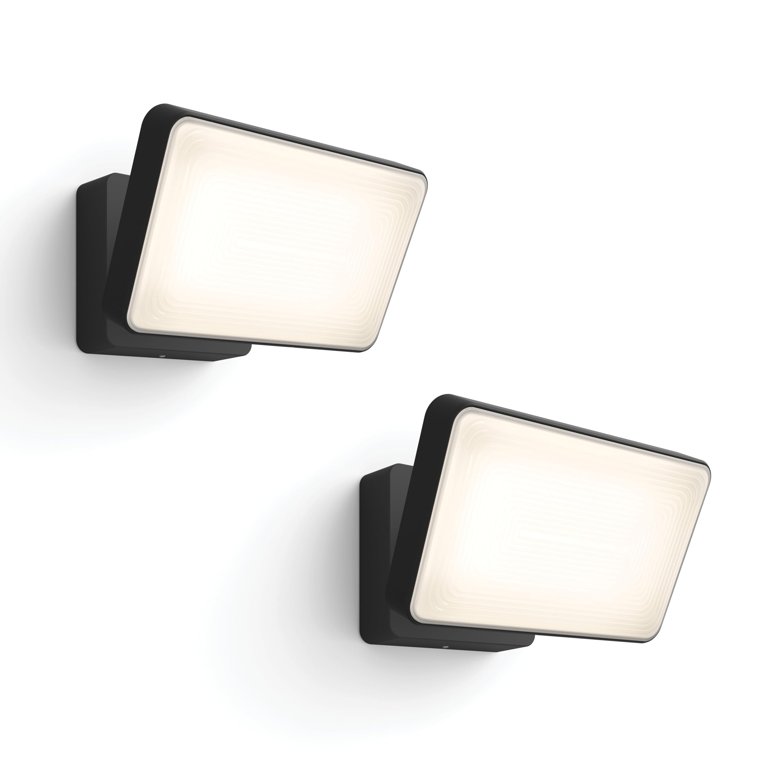 Philips Hue Welcome Lot de 2 projecteurs (Noir) | Luminaire exterieur - Blanc chaud - Hue White