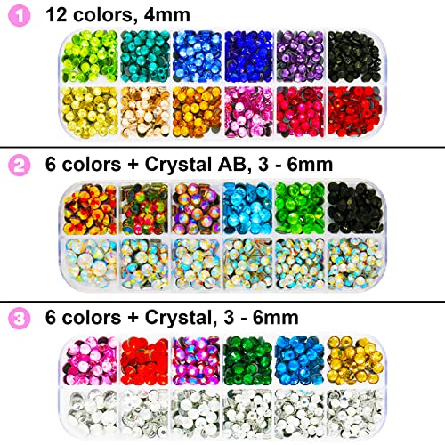 Worthofbest Hotfix Rhinestone Setter, Applicator Toolkit, Hot Fixed Wand Bedazzler Kit, 4080Pcs, Ab Crystal, Clear, 14 Colors, 7 Tips, 4 Gems Sizes, Tweezers, , Jewel Picker, Trays, Zip Bag #TOP1