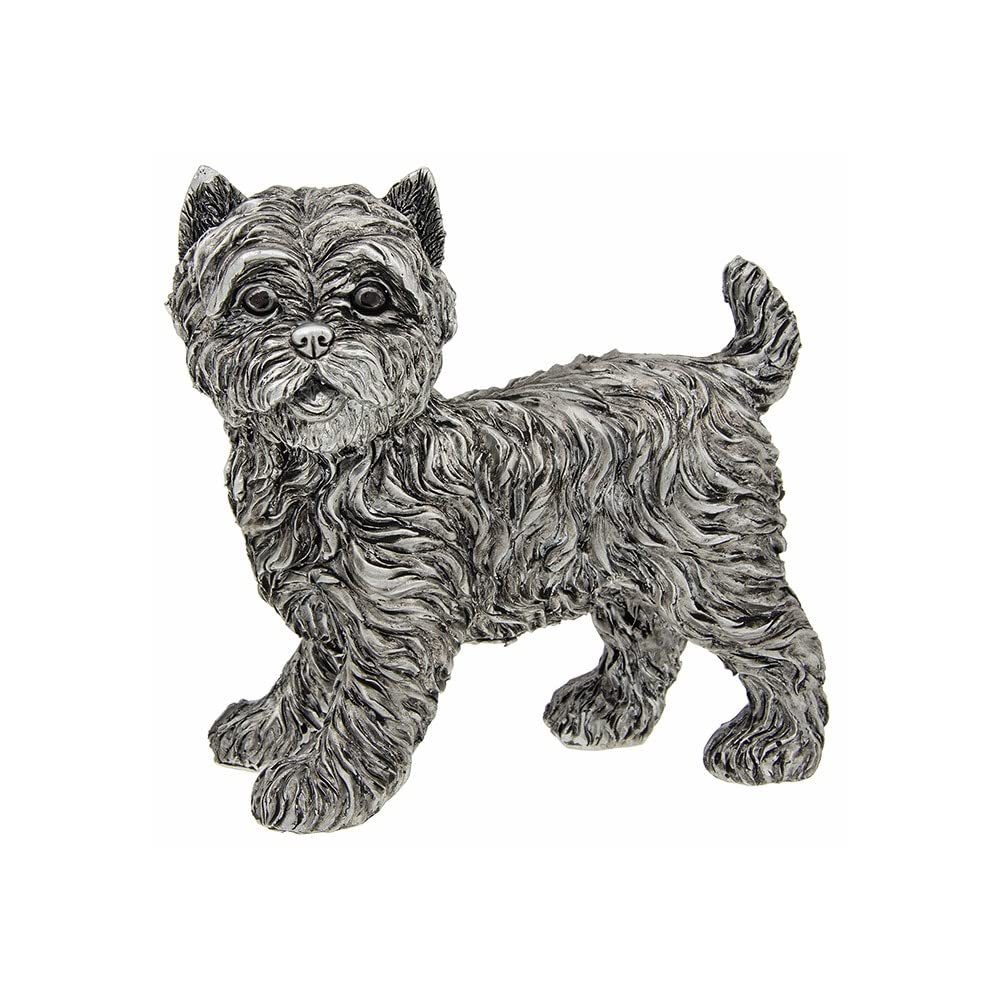 Shudehill Giftware Textured Silver Standing Westie Figurine 15cm