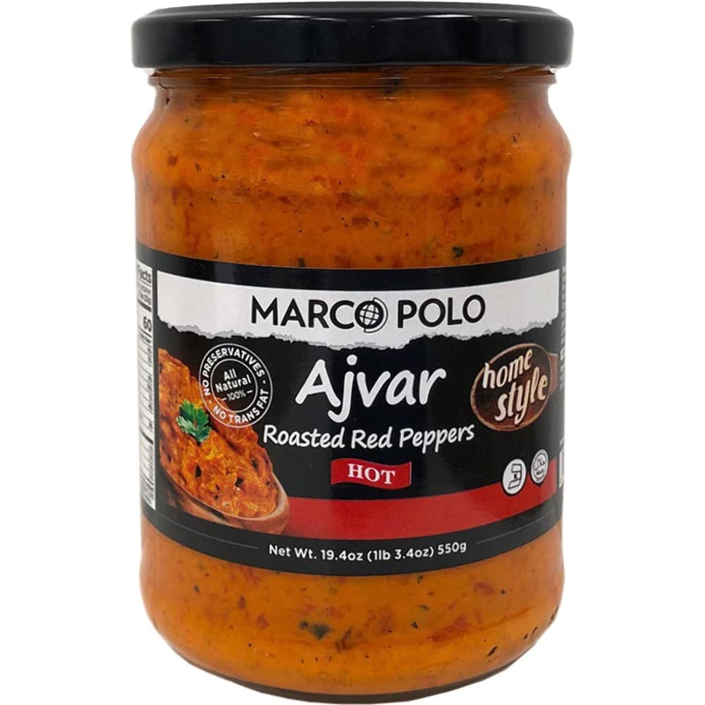 Marco Polo "Homestyle" Hot Ajvar with Roasted Peppers 19.3 oz./545g