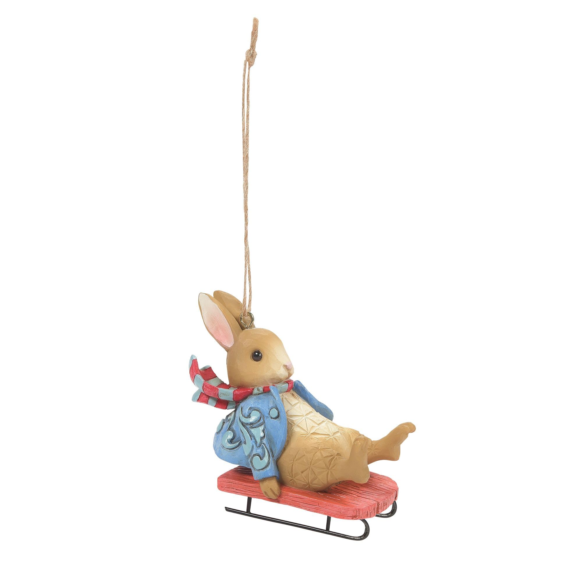 Figurine Beatrix Potter by Jim Shore Peter Sledding en résine