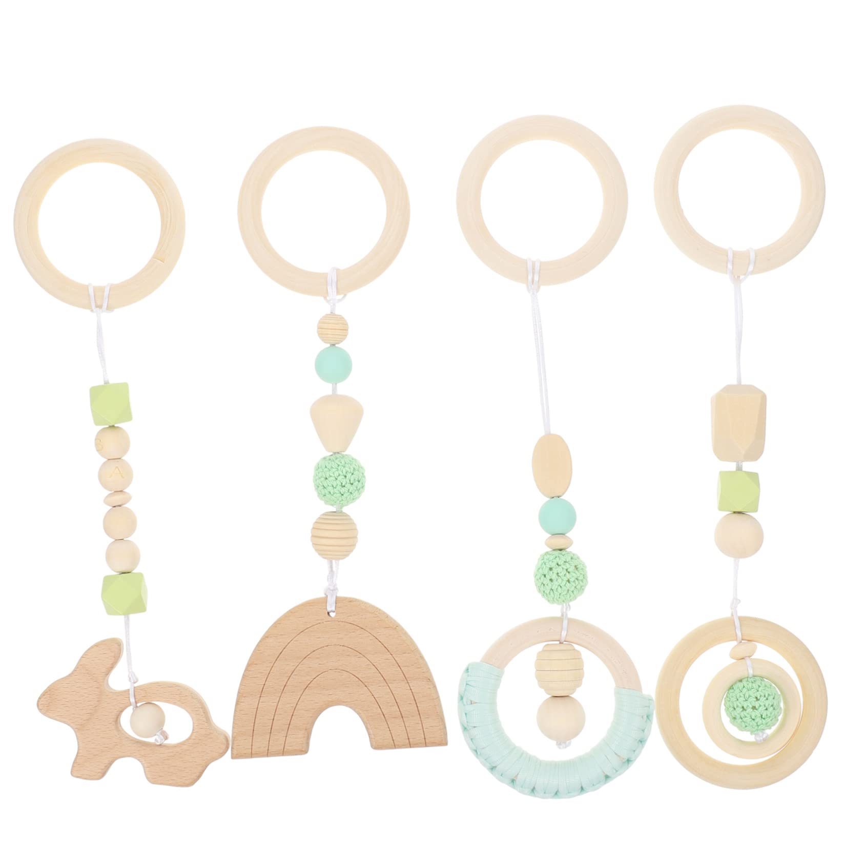 Gogogmee 4Pcs Rattles Fitness Hanging for Decor Accessories for Nursery Enhance Hand Eye Coordination and Playtime Fun