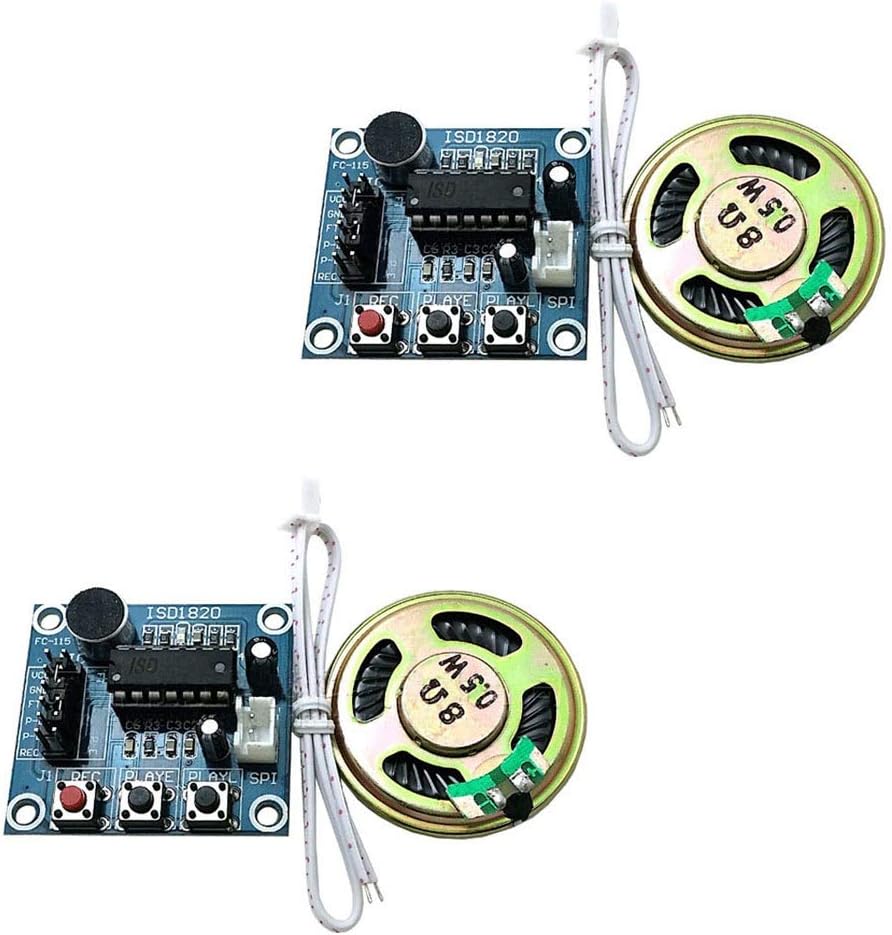 Ximimark 2Pcs ISD1820 Sound Voice Recording Playback Module Sound Recorder Board With Microphone Audio Loudspeaker