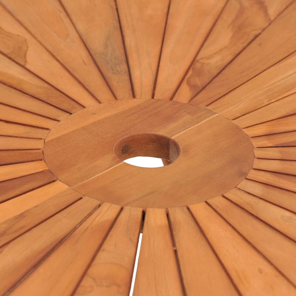 vidaXL Gartentisch, Beistelltisch Wetterfest Klappbar, Balkontisch Tisch Rund, Holztisch Klapptisch Gartenmöbel Campingtisch, Massivholz Teak