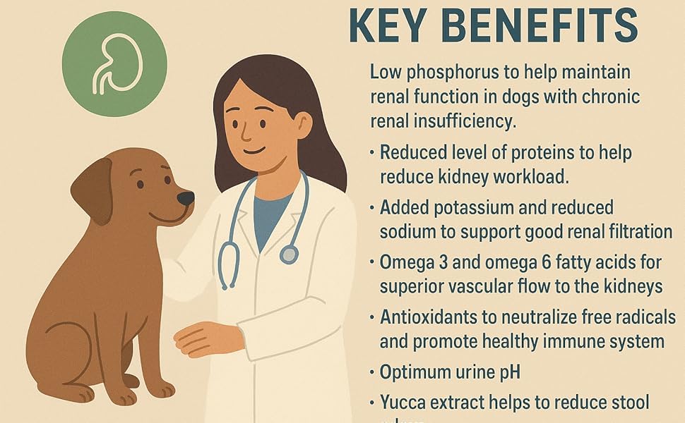 Image of Vet Pro Renal Dog Food | Low-Phosphorus Formula | Supports Kidney Health & Urinary Care Protein & Omega-3 for Dogs with Renal Issues | Complete & Balanced Diet (Pack of 2) 6KG(3KG + 3KG)
