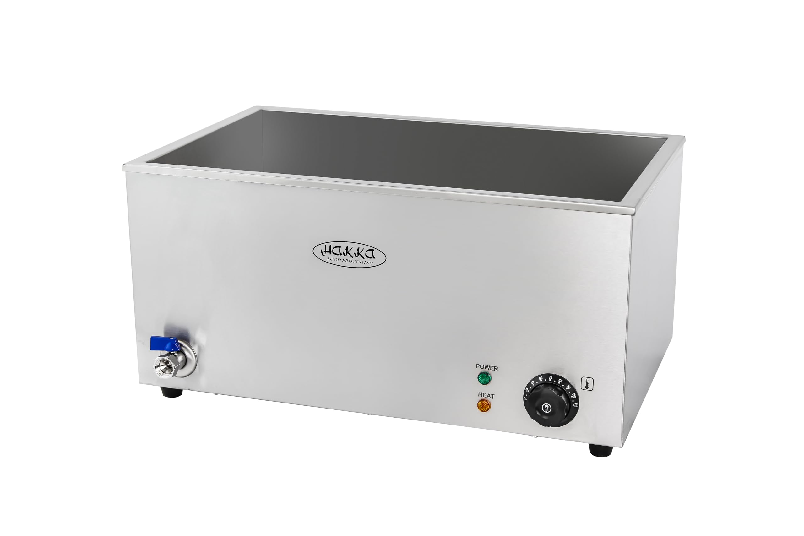 Hakka Bain-Marie Professionnel, Chauffe-Plats Électrique Professionnel avec Robinet de Vidange pour Buffet/Traiteur/Restaurant, Température réglable 30-85 °C(Pas de Pan)