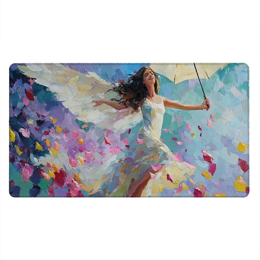 Alfombrilla Ratón XXL Alfombrilla Escritorio 1800x900mm Mouse Pad Mejora la Precisión y la Velocidad con Base de Goma Antideslizante y Bordes Cosidos Duradera Cómoda, Juegos (Chica Paraguas) xR8-686