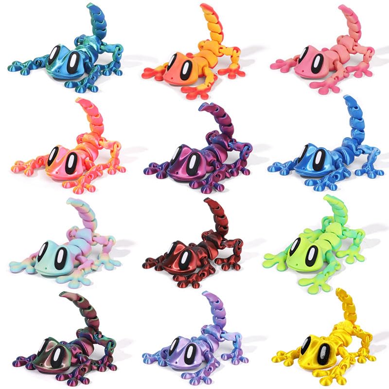 12 piezas iman gecko 3D para refrigerador colorido