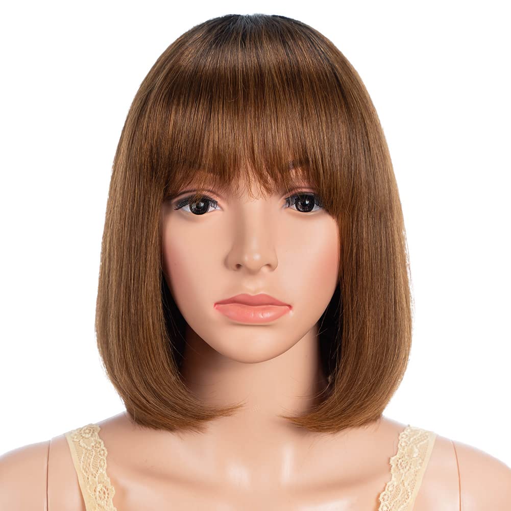Amazon.co.jp: JOEDIR HAIR ショート ボブ ウィッグ 前髪付き 人毛 10