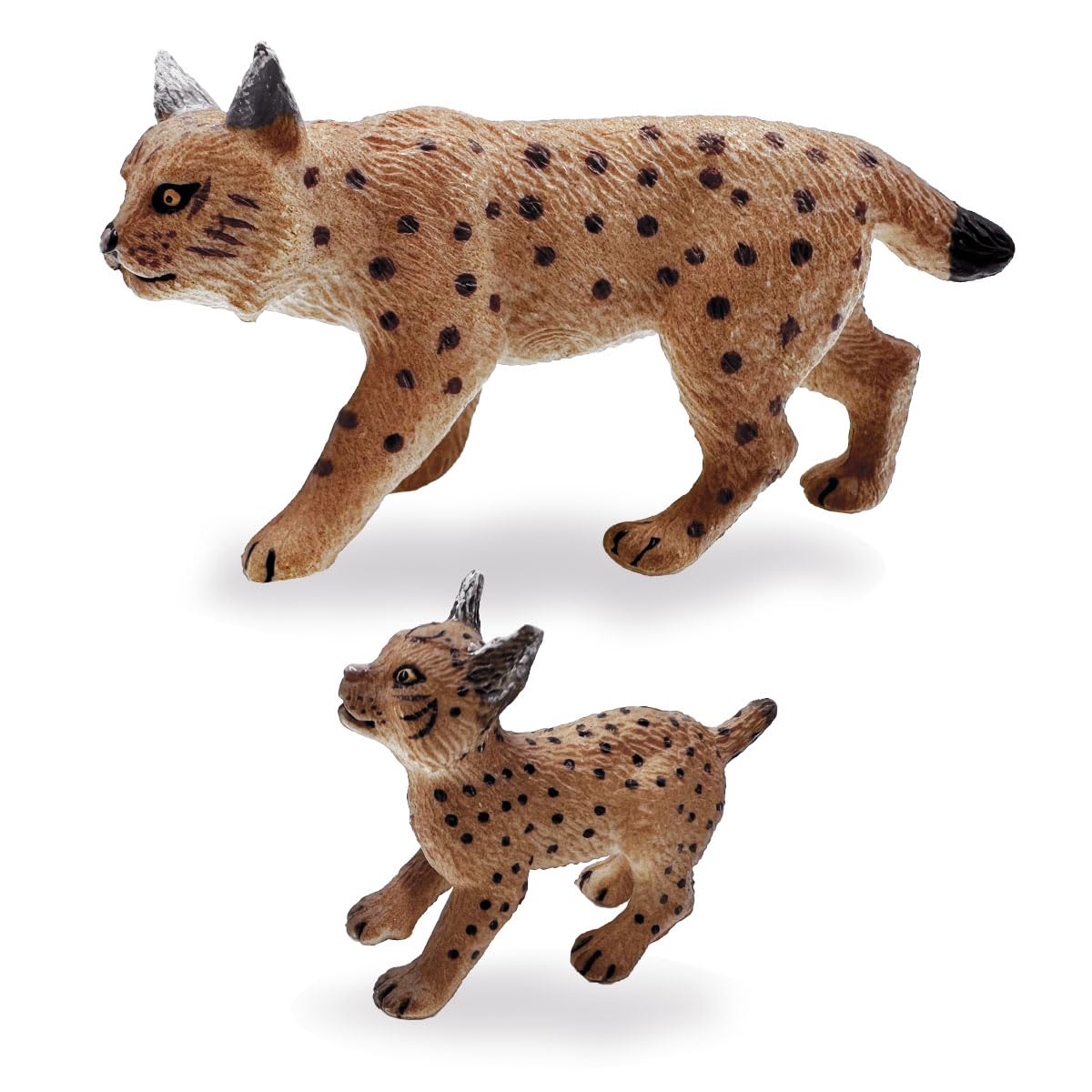 Realistic Lynx Figure - 2Pcs Plastic Lynx Figurine Lynx Action Figure Simulated Bobcat Model Forest Wild Animals Figurines Fairy Garden Miniature Moss Landscape DIY Crafts Accessories (Lynx)