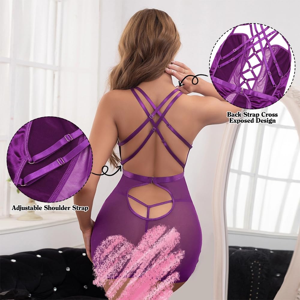 Feng Shui Kobiety seksowna obcisła Mini sukienka bez pleców głębokie dekolt w szpic body Spaghetti pasek sukienki bez rękawów bielizna dla lalki formalna impreza koktajlowa sukienka na studniówkę