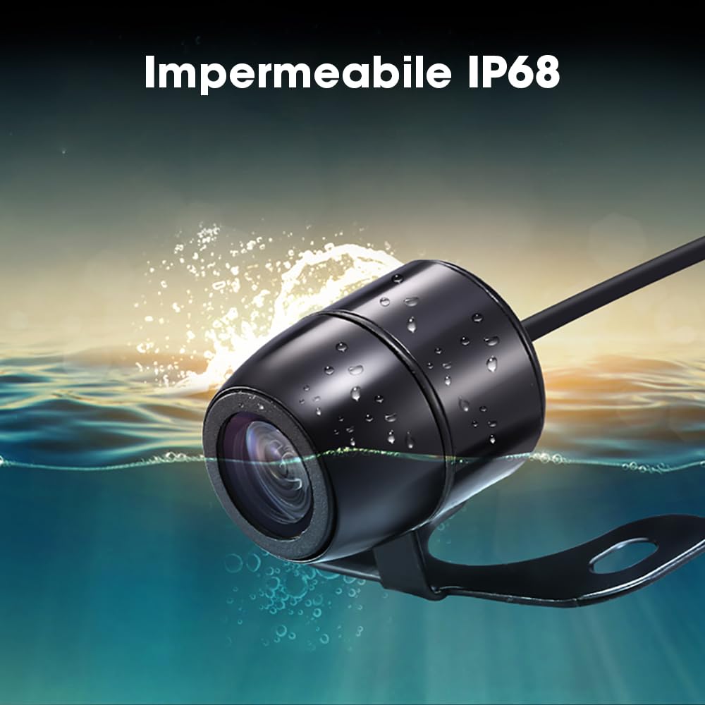 Telecamera di retromarcia per auto con monitor LCD da 4.3 '' Telecamera di retromarcia IP68 Impermeabile Kit di visione notturna Sistema di Assistenza Parcheggio