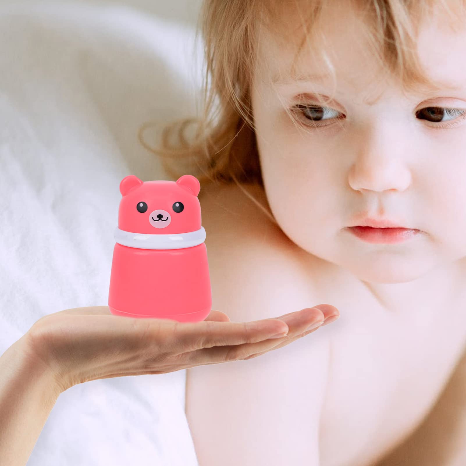 NULYLU Cute Powder Dispenser for Baby 2 Pack Travel Makeup Powder Jar Loose Powder Bottle Puff Container Case