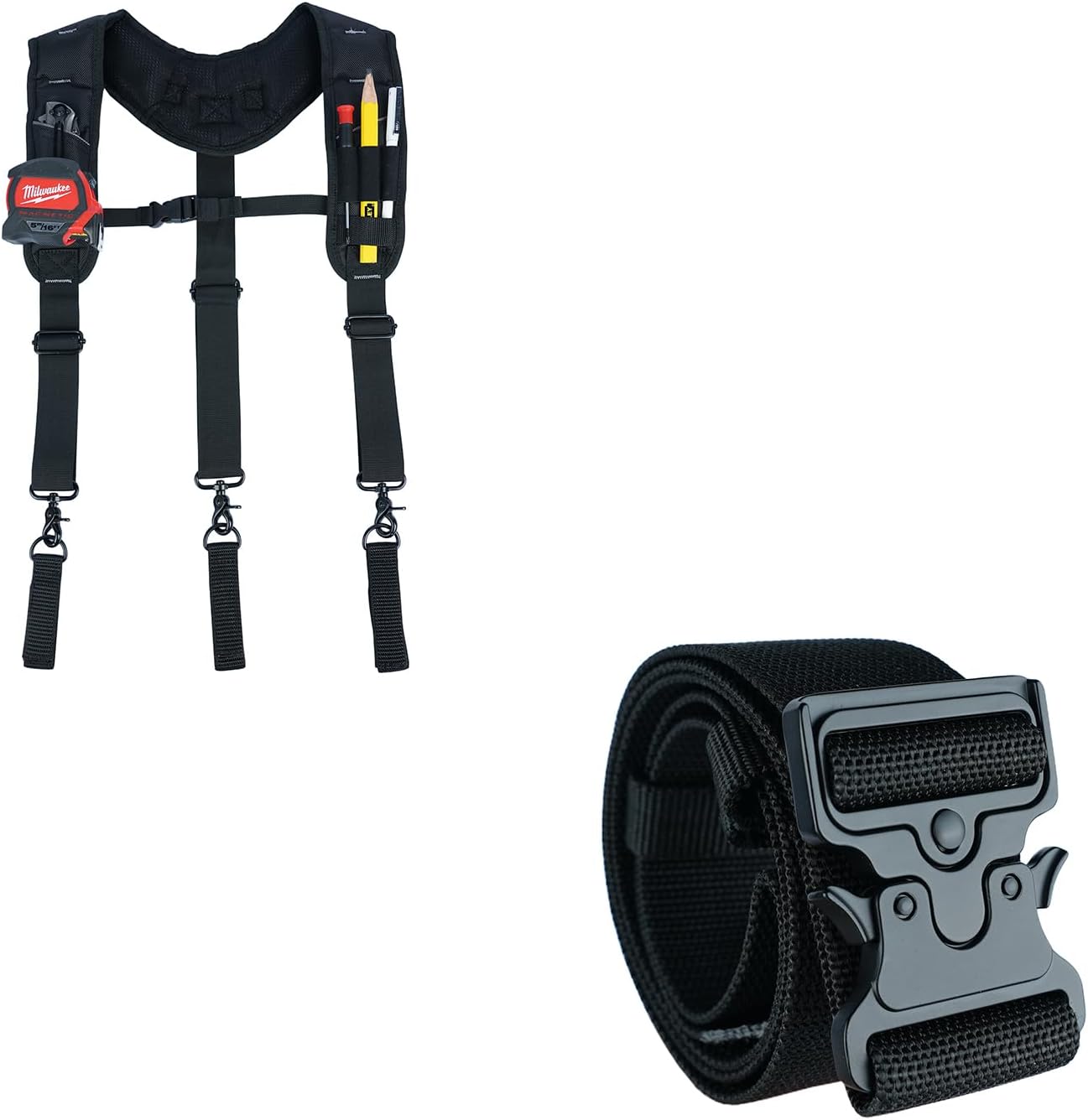 KUNN 3-Points Padded Tool Belt Suspenders & 2-Inch Work Tool Belt