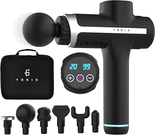 TBSIX Pistola de masaje profesional pistola de masaje muscular de percusión profesional para atletas masaje de tejido profundo de mano masaje de