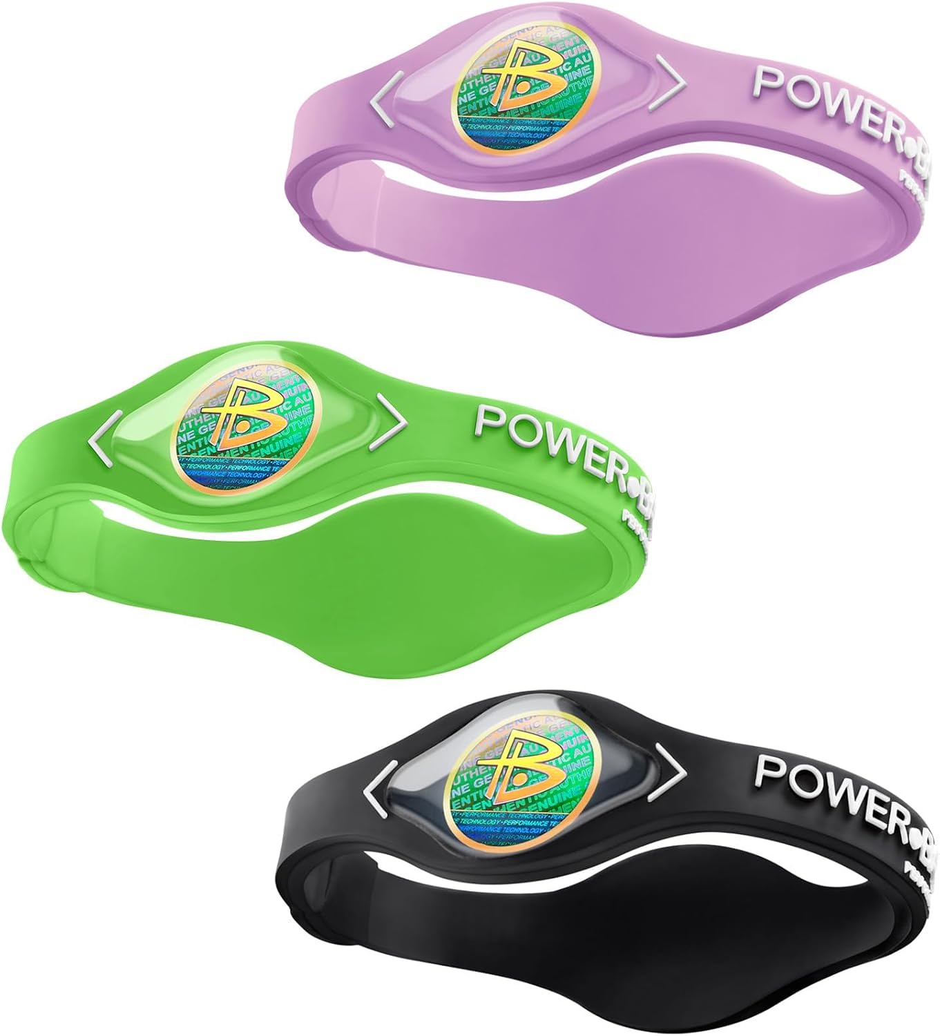 Power Balance The Original Genuine Performance Sports Wristband Bracelet, 3 Pack Bangles, Safe Waterproof Lightweight Durable