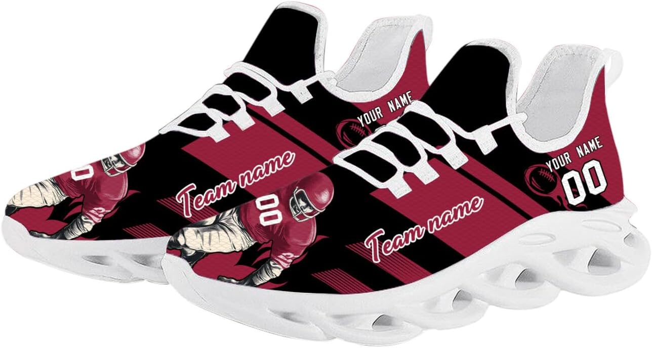 City Custom Football Mascot Flex Sneakers Personalized Name Number Athletic Breathable Rugby Shoes for Men Women Fans Gift - Image 2